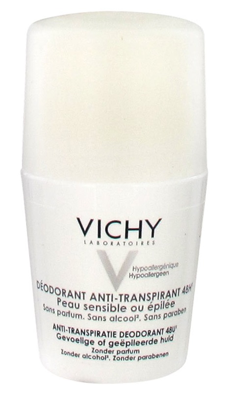 Lăn khử mùi Vichy màu trắng dành cho da ai cạo lông nách bị xước hoặc mụn ở nách