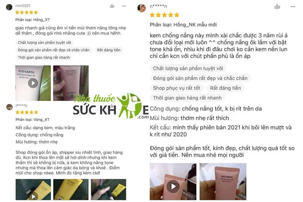 review Kem chống nắng The Saem Eco Earth Pink Sun Cream