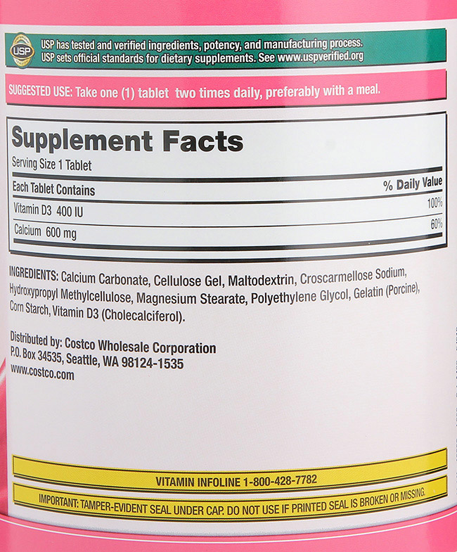 Viên Uống Hỗ Trợ Bổ Sung Calcium + D3 Kirkland Của Mỹ