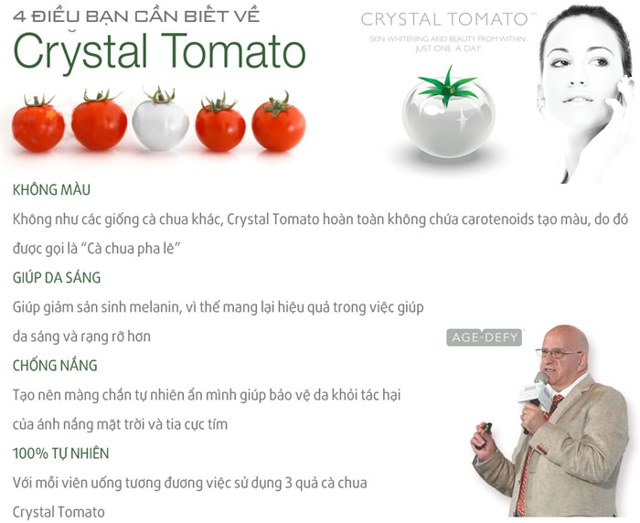 Viên Uống Trắng Da Crystal Tomato Của Mỹ