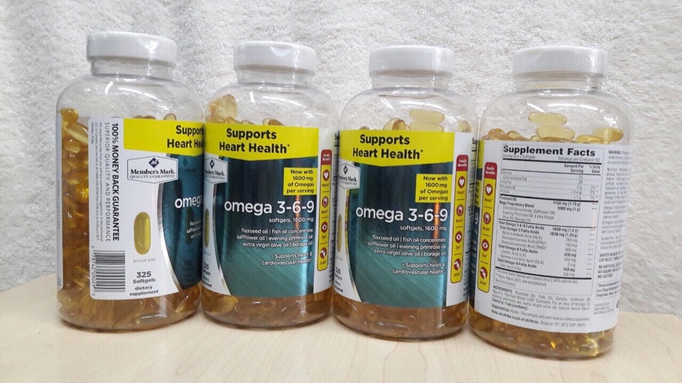 Viên uống dầu cá Omega 3 6 9 Supports Heart Health Của Mỹ 325 viên