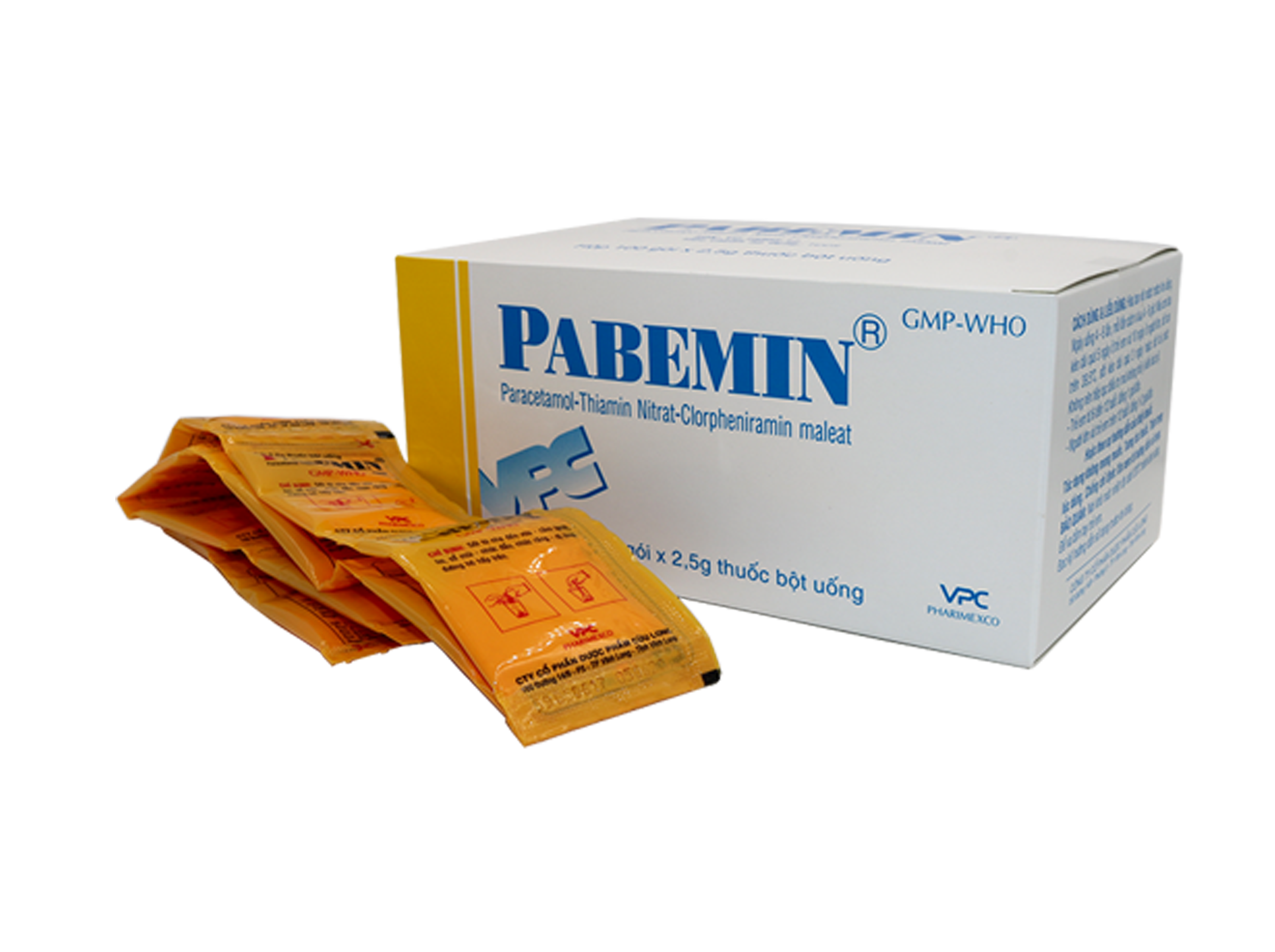 Thuốc Bột Điều Trị Sốt - Cảm Lạnh - Nhức Răng  PABEMIN ( Hộp 100 gói 2, 5g) 1