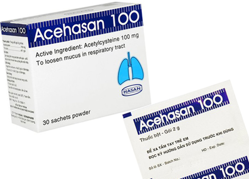 Thuốc bột làm loãng đờm đường hô hấp ACEHASAN 100 (Hộp 30 Gói) 1