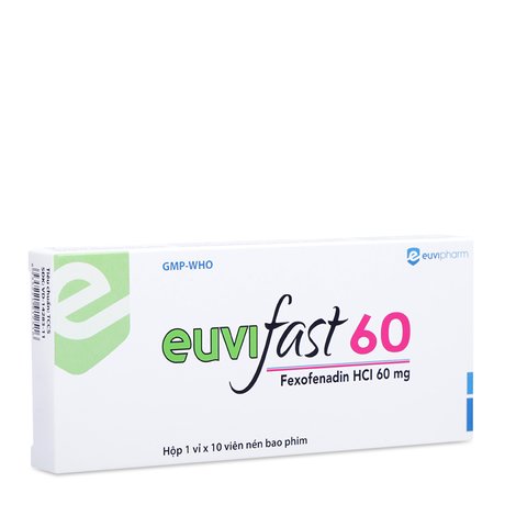 Thuốc điều trị viêm mũi dị ứng  Euvifast 60mg (Hộp 10 viên) 1