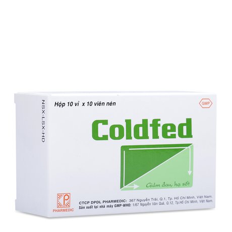 Thuốc giảm đau, hạ sốt Coldfed (10 vỉ x 10 viên/hộp) 1