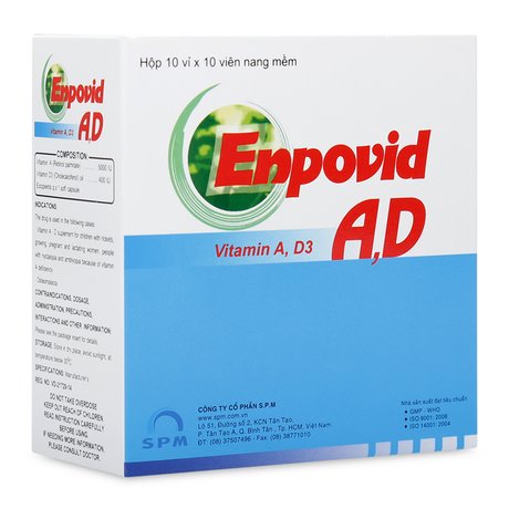 Thuốc bổ sung Vitamin A- D phòng nhuyễn xương Enpovid A, D 1