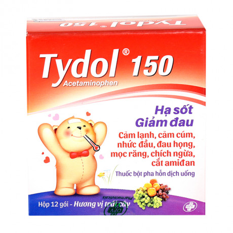 Thuốc giảm đau và hạ sốt Tydol 150mg (12 gói/ hộp) 1