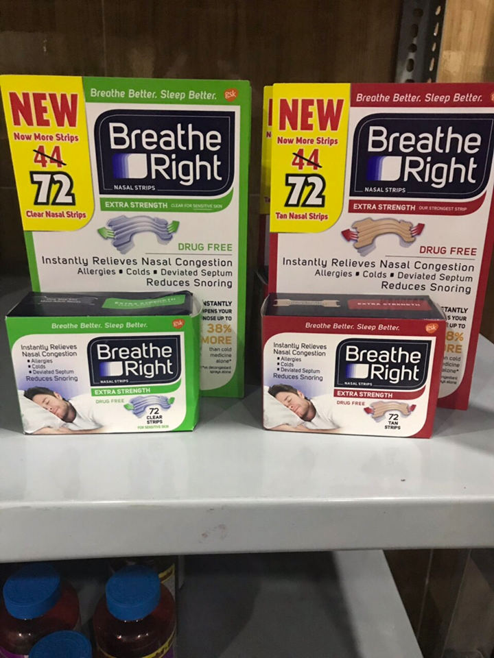 Miếng dán thông mũi giảm chứng ngủ ngáy Breathe Right 3