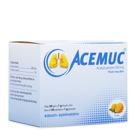 Thuốc Tiêu Đờm Trong Bệnh Phổi Acemux 200mg( Hộp 30 Gói)