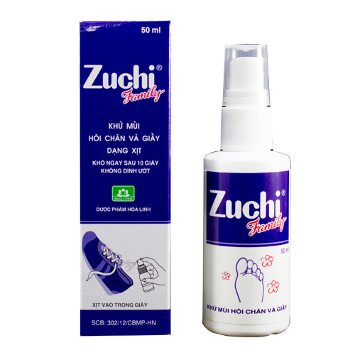 Khử mùi hôi chân và giày dạng xịt Zuchi Family 50ml 1