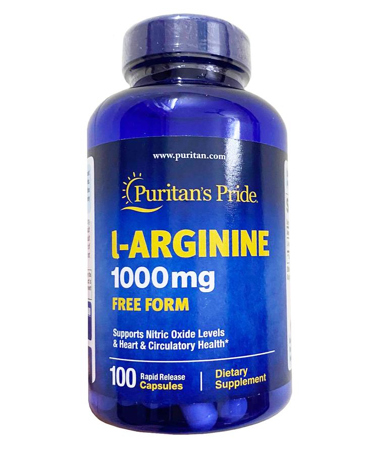 Viên uống hỗ trợ giải độc gan Puritan's Pride L-Arginine 1000mg chính hãng của Mỹ
