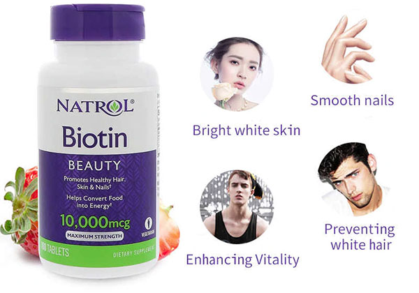 Công dụng Biotin Natrol 10000mcg
