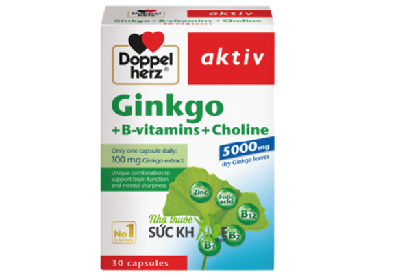 Viên uống Doppelherz Aktiv Ginkgo + vitamin B + Cholin