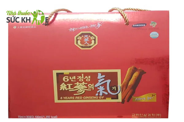 Nước uống hồng sâm 6 năm Korean Red Ginseng Giryockbo hộp 30 gói mẫu cũ