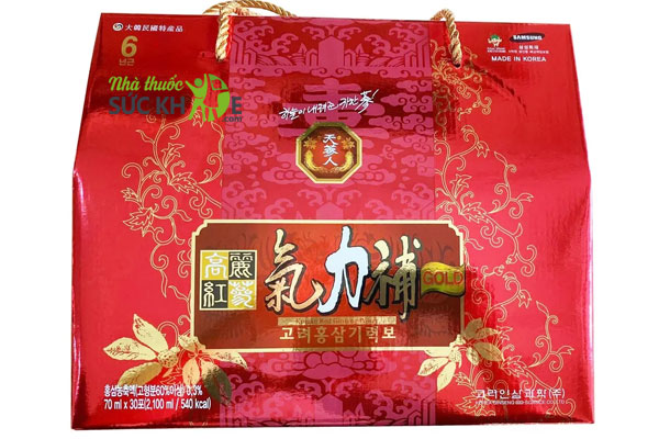 Nước uống hồng sâm 6 năm Korean Red Ginseng Giryockbo hộp 30 gói mẫu mới