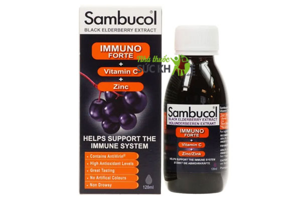 Siro hỗ trợ tăng đề kháng Sambucol immuno forte 120ml (trên 3 tuổi)