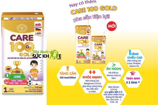 Sữa bột pha sẵn Care 100 Gold
