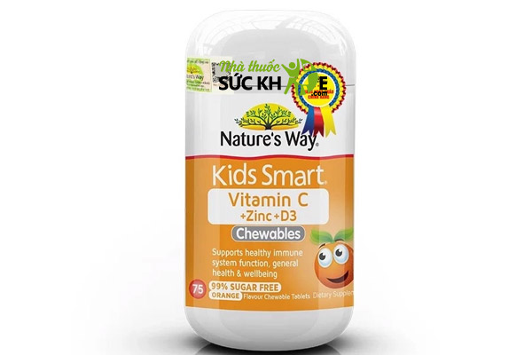 Viên nhai cho bé Nature’s Way Kids Smart Vitamin C + Zinc + D3