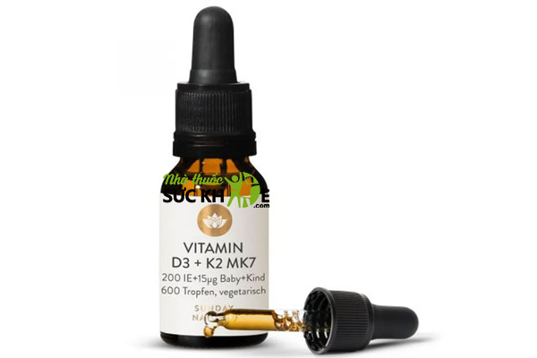 Vitamin D3 K2 MK7 Sunday Natural hỗ trợ tăng chiều cao cho bé dạng giọt