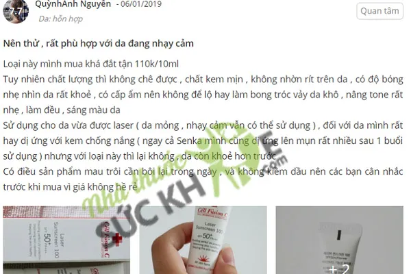 Review kem chống nắng Cell Fusion C Laser Sunscreen 100 spf50+/pa+++