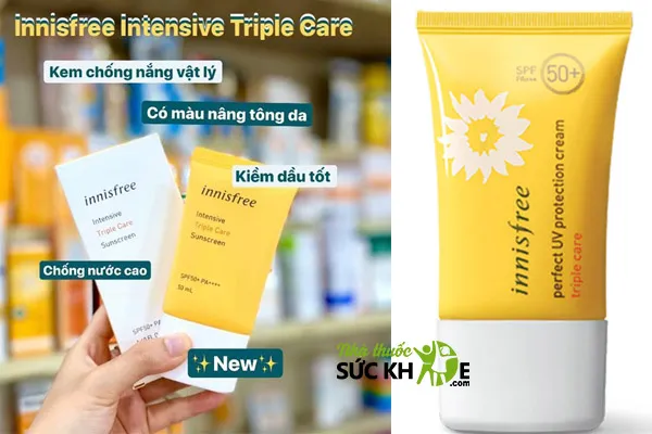 Kem chống nắng cho bà bầu của Hàn Quốc Innisfree Intensive Triple Care Sunscreen