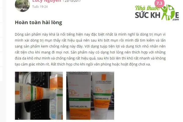 Review kem chống nắng Roche Posay
