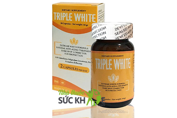 Viên uống trắng da Dietary Supplement Triple White của Mỹ (mẫu cũ)