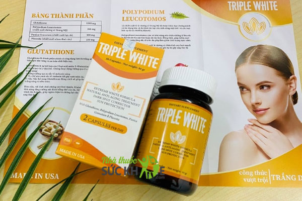 Triple White Dietary Supplement 50 Capsules Made in USA