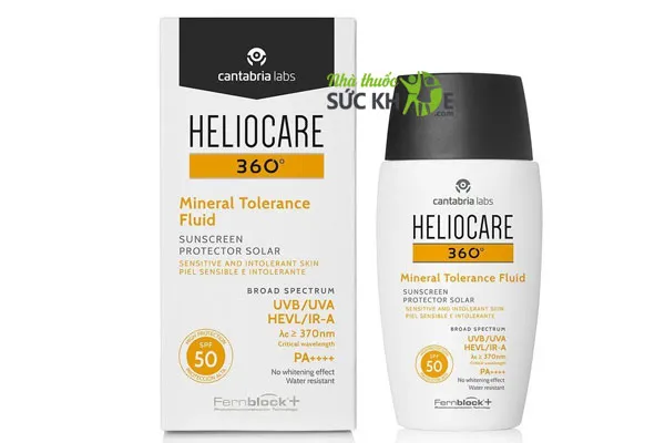 Kem chống nắng cho da dùng Retinol Heliocare 360 Mineral Tolerance Fluid