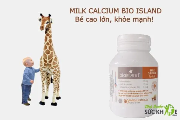 Viên canxi hữu cơ cho bé Milk Calcium For Kids Bio Island
