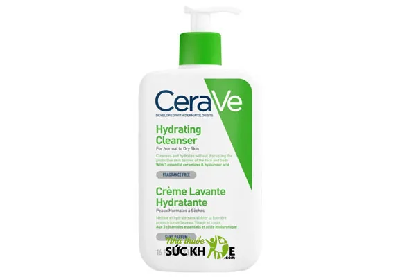 Sữa rửa mặt se khít lỗ chân lông cho da khô CeraVe Hydrating Cleanser