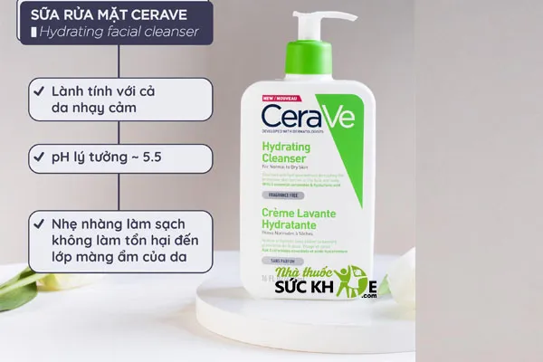 Sữa rửa mặt cho da thường CeraVe Hydrating Cleanser