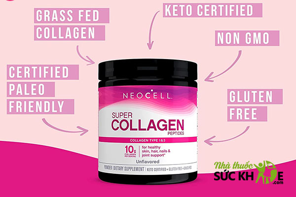 Collagen giúp trắng da dạng bột Super Collagen Neocell 6600mg