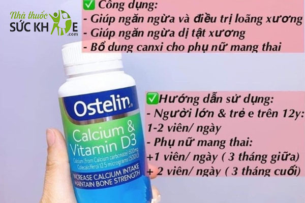 Cách sử dụng viên uống Vitamin D & Calcium Ostelin