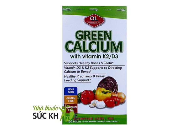 Canxi hữu cơ Green Calcium 100 viên của Mỹ (mẫu mới)