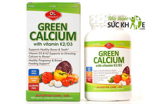  Canxi hữu cơ Green Calcium 100 viên của Mỹ (mẫu mới)   