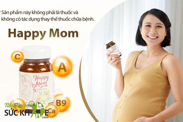 Vitamin cho bà bầu Happy Mom Jpanwell dạng viên dễ nuốt, hấp thu nhanh 