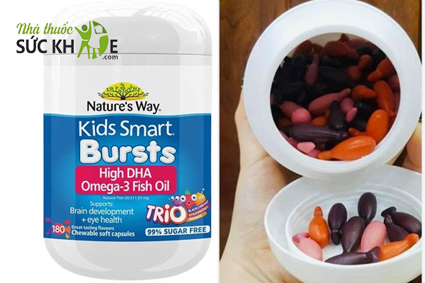 Nature's Way Kids Smart Omega 3 Trio High DHA  sử dụng cho trẻ trên 1 tuổi