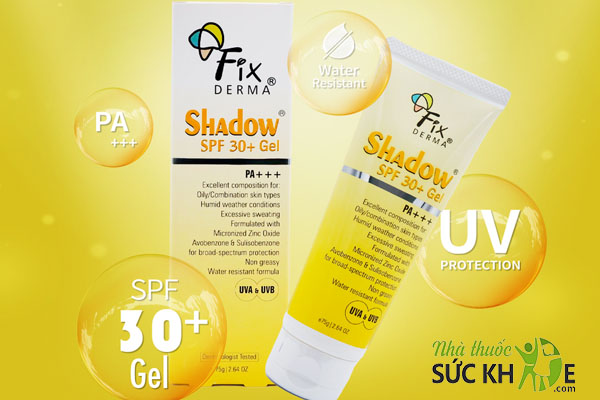 Kem chống nắng Fixderma cho da dầu Shadow Gel SPF30+
