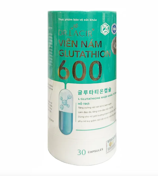 viên uống trắng da glutathione 600 có tốt không Viên uống Glutathione 600 Dr Lacir hỗ trợ trắng da mờ nám